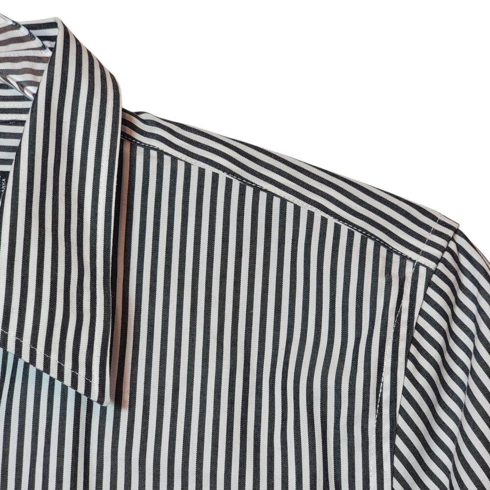Ralph Lauren Non Iron Black White Stripe Button Down Shirt PL Classic Workwear - Picture 4 of 12